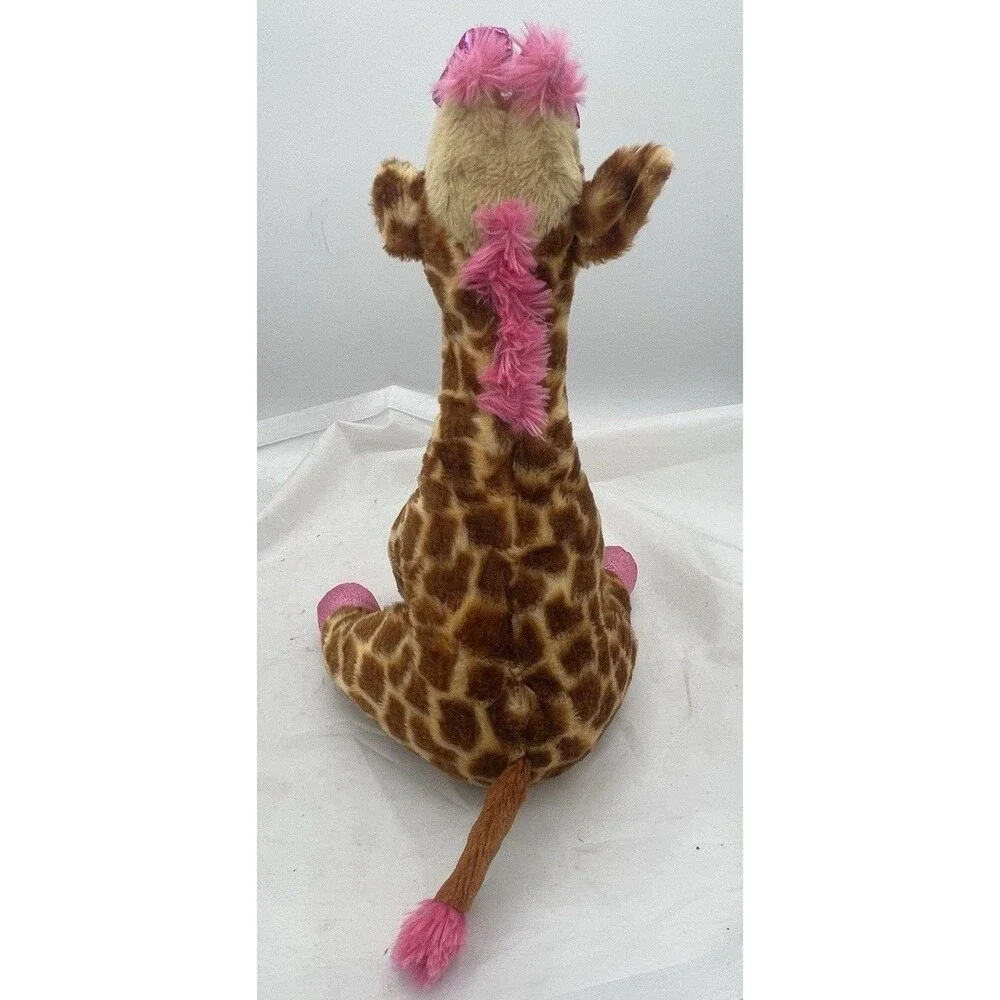 Girlz Nation Giraffe Plush 13” Brown Pink Stuffed Animal Soft Toy